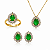 Conjunto anel, brinco e pingente ouro amarelo gota - Imagem 1