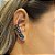 Brinco prata 925 banho ródio negro ear cuff 06 gemas - Imagem 3