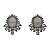 Brinco prata 925 pedras turquesa centro oval - Imagem 1