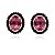 Brinco oval prata 925 banho ródio safira rosa - Imagem 1