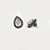 Brinco prata 925 banho ródio negro com pedra em gota e zirconias - Imagem 2