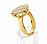 Anel Chuveiro em Ouro 18k, formato hexagonal cravejado de zircônias - Imagem 2