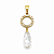Pingente de ouro 18k com gota de cristal e zircônias - Imagem 1