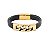 Pulseira de Couro Trançado com Detalhe em Aço Dourado - Imagem 3