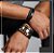 Pulseira de Couro Trançado com Detalhe em Aço Dourado - Imagem 4