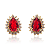 Brinco ouro 18k gota 6x4 com zircônias - Imagem 1