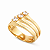 Anel Prata 925 Banho de Ouro 18K com 3 Solitários Clássicos Verticais Feminino - Imagem 1
