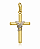 Pingente Cruz Ouro Amarelo e Branco com Corda Oval - Imagem 1