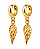 Brinco Prata 925 Dourado Africano Liso Pendente - Imagem 1