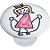 Puxador Cerâmica IL 7057 - Menina Vestido Rosa - Corda - 37MM - Imagem 2
