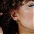 Brinco Argolinha Gota Cravejada em Zircônia Esmeralda Banhado a Ouro 18k - Imagem 2