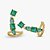 Brinco Ear Cuff Cravejado em Zircônia Verde Banhado a Ouro 18k - Imagem 1