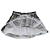 Saia Paris Feminina em Gabardine Italiano com Tule - Xadrez Cinza - Imagem 2