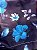Short Praia Sergi Romero - Floral Azul c/ Preto - Imagem 3
