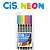 Marcador Artístico Dual Brush Aquarelável 6 Cores Neon Cis - Imagem 1