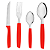 Conjunto De Talher Inox Vermelho 16 Peças SL0771 Original - Imagem 2