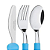 Conjunto De Talher Infantil Azul 3 Peças Simonaggio - Imagem 2
