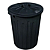 Cesto Fechado Com Tampa Preto 65 Litros Arqplast - Imagem 1