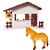 Faroeste Estabulo Com Cavalo 0418 Samba Toys - Imagem 3