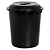 Cesto Fechado Preto Com Tampa 97 Litros 1521 Plasnew - Imagem 1