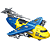 Avião De Resgate Com Helicóptero E 4 Carrinhos DMT6859 Dm Toys - Imagem 2