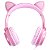 Fone De Ouvido Headset Kitty Ear - Orelha De Gato Rosa Com Microfone Cabo 1.2m Plug P2 Estereo P3 - Ke120r - Imagem 3