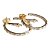 Brinco argola baguete M com gota central - Imagem 1