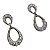 Brinco pendente 2 gotas vazadas com zirconia - Imagem 3