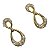 Brinco pendente 2 gotas vazadas com zirconia - Imagem 1