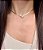 Colar choker fita com pingente coração cristal com zircônias - Imagem 2