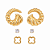 Brincos trio croassant dourado - Imagem 1