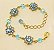 Pulseira flor de strass base ouro - Imagem 7