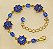 Pulseira flor de strass base ouro - Imagem 4