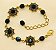 Pulseira flor de strass base ouro - Imagem 2