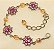 Pulseira flor de strass base prata - Imagem 4