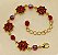 Tornozeleira flor de strass base ouro - Imagem 6
