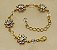 Tornozeleira flor de strass base ouro - Imagem 5