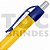 Caneta plástica esferográfica com detalhe emborrachado, corpo amarelo, tinta azul - Imagem 3