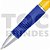 Caneta plástica esferográfica com detalhe emborrachado, corpo amarelo, tinta azul - Imagem 2