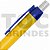 Caneta plástica esferográfica, corpo amarelo, com detalhe emborrachado, tinta azul - Imagem 3