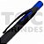 Caneta plástica preta com detalhe colorido metalizado, esferográfica tinta azul - Imagem 4