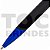 Caneta plástica preta com detalhe colorido metalizado, esferográfica tinta azul - Imagem 3