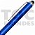 Caneta plástica, ponta com borracha para touch para celular e tablet, colorida metalizada, apoiador texturizado, recartihado, detalhes prata, esferográfica azul - Imagem 4