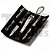 Kit manicure 4 peças, estojo em couro sintético preto dobrável, revestido com veludo - Imagem 1