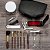 Kit manicure 15 peças, estojo em couro sintético preto, revestimento em plástico texturizado - Imagem 1