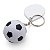Chaveiro em espuma, anti stress, formato de bola de futebol, acompanham uma placa branca plástica em formato de uma gota, correntinha e argola - Imagem 1