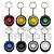Chaveiro em plástico, formato de pneu, "roda” em plástico colorido com um lado liso para personalização, correntinha e argola - Imagem 1