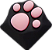Keycap Zomoplus - Kitty Paw Black Pink - 1 Unidade, Perfil OEM, Projetado para a tecla com altura R4, Coxins em silicone - Imagem 3