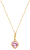 Gargantilha Coração de Zircônia Cor Rosa Com 45 Cm de Comprimento Ouro 18k - Imagem 1