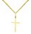 CORRENTE PIASTRINE COM PINGENTE CRUZ PALITO COM 60CM DE COMPRIMENTO OURO 18K. - Imagem 1